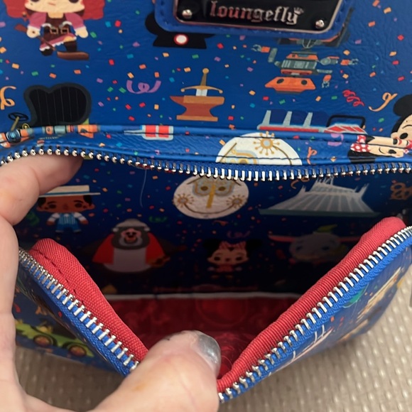 Disney Parks Loungefly Chibi character backpack NWOT royal blue multicolor - Picture 8 of 10